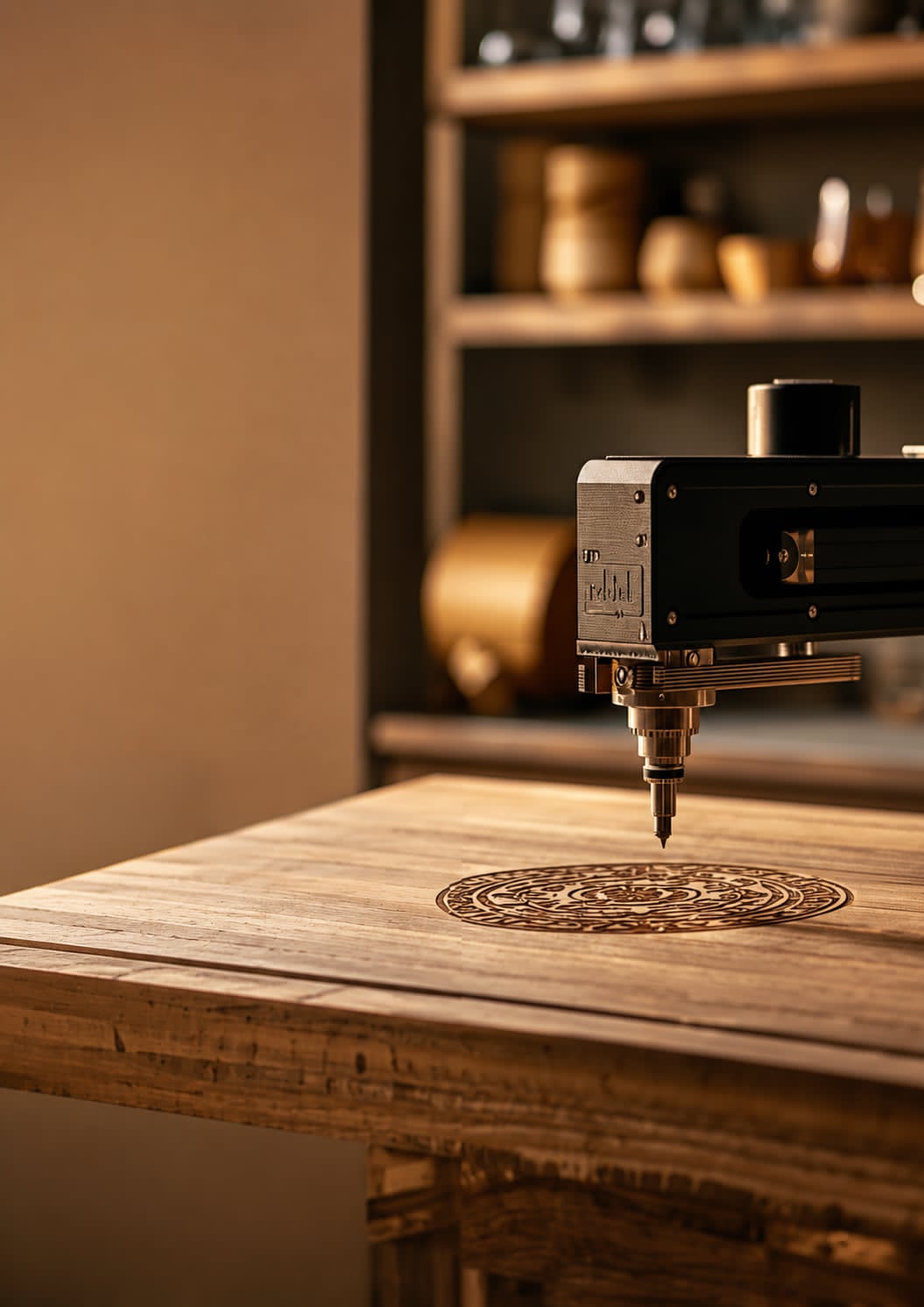 Craftsman engraving by hand