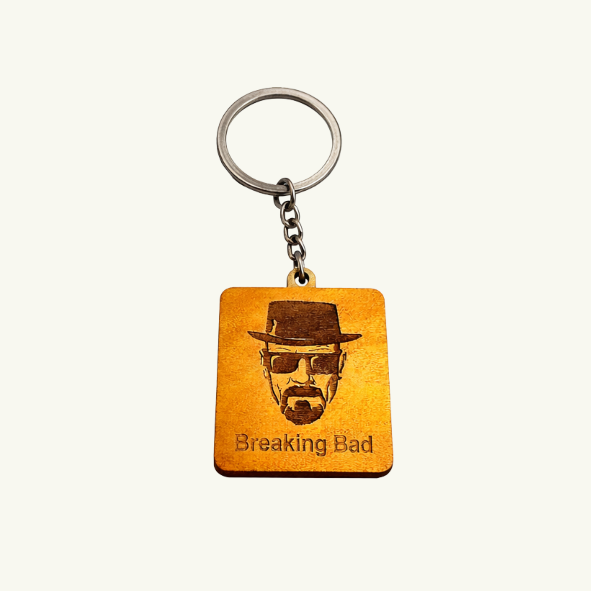 Breaking Bad Logo Engraved Wooden Keychain | Premium Laser Engraved Wood Keyring | Perfect Gift for TV Series Fans