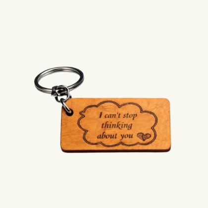 Personalized Wooden Engraved Keychain | Custom Name Laser Engraved Natural Wood Key Ring | Unique Gift