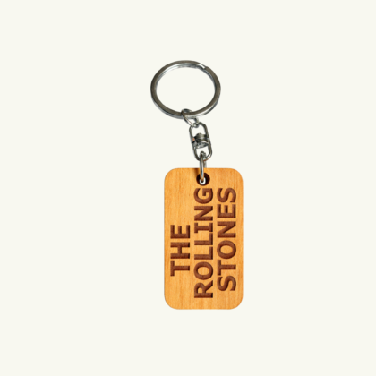 Rolling Stones Engraved Wooden Keychains
