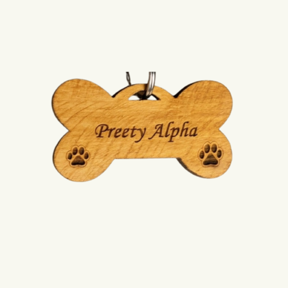Wooden Engraved Dog Tag