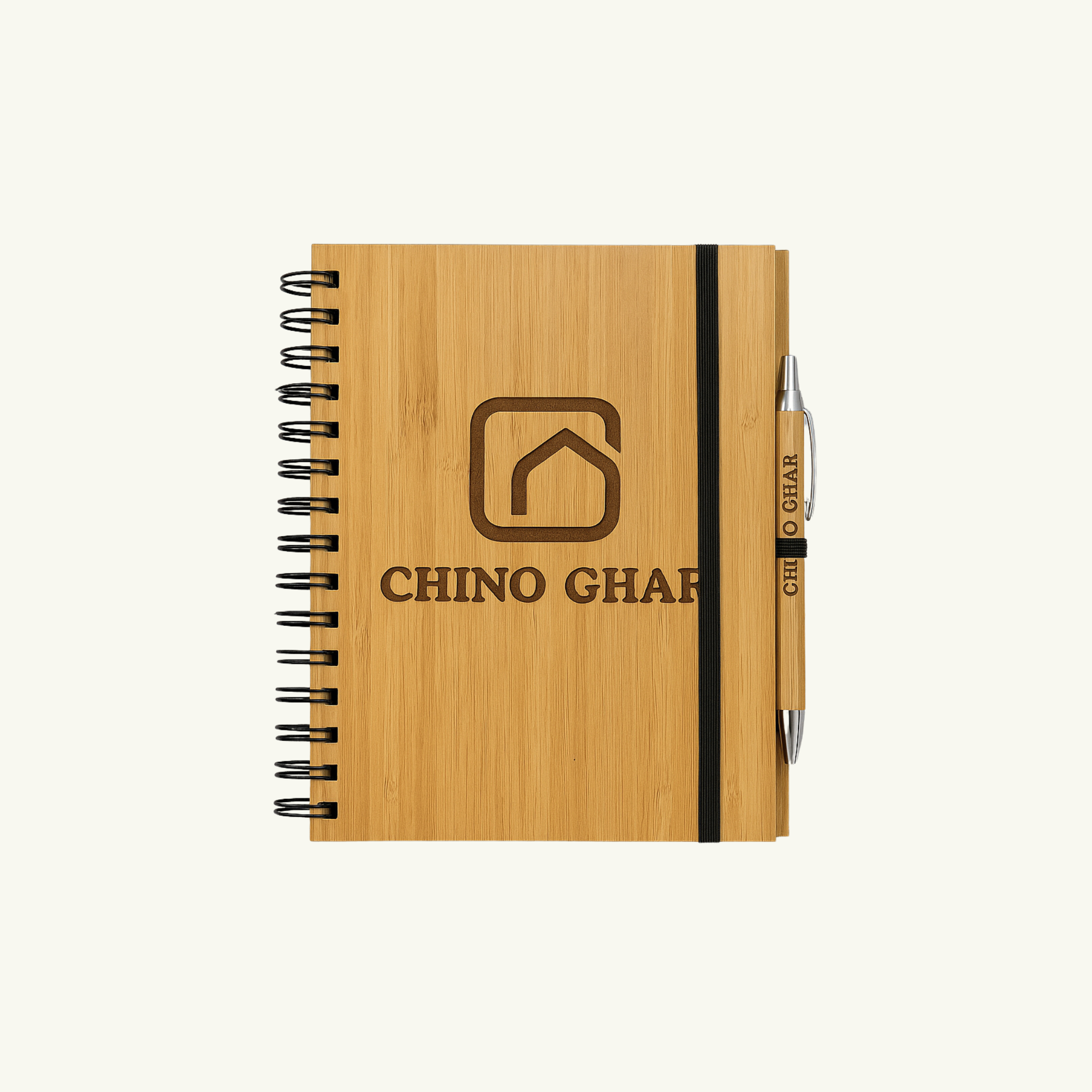 Customized Bamboo Diary with Pen – Eco-Friendly Bamboo Notebook | Personalized Office Gift Set - Image 2