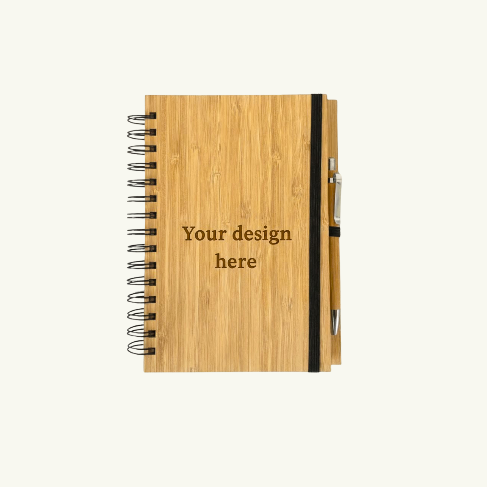 Customized Bamboo Diary with Pen – Eco-Friendly Bamboo Notebook | Personalized Office Gift Set