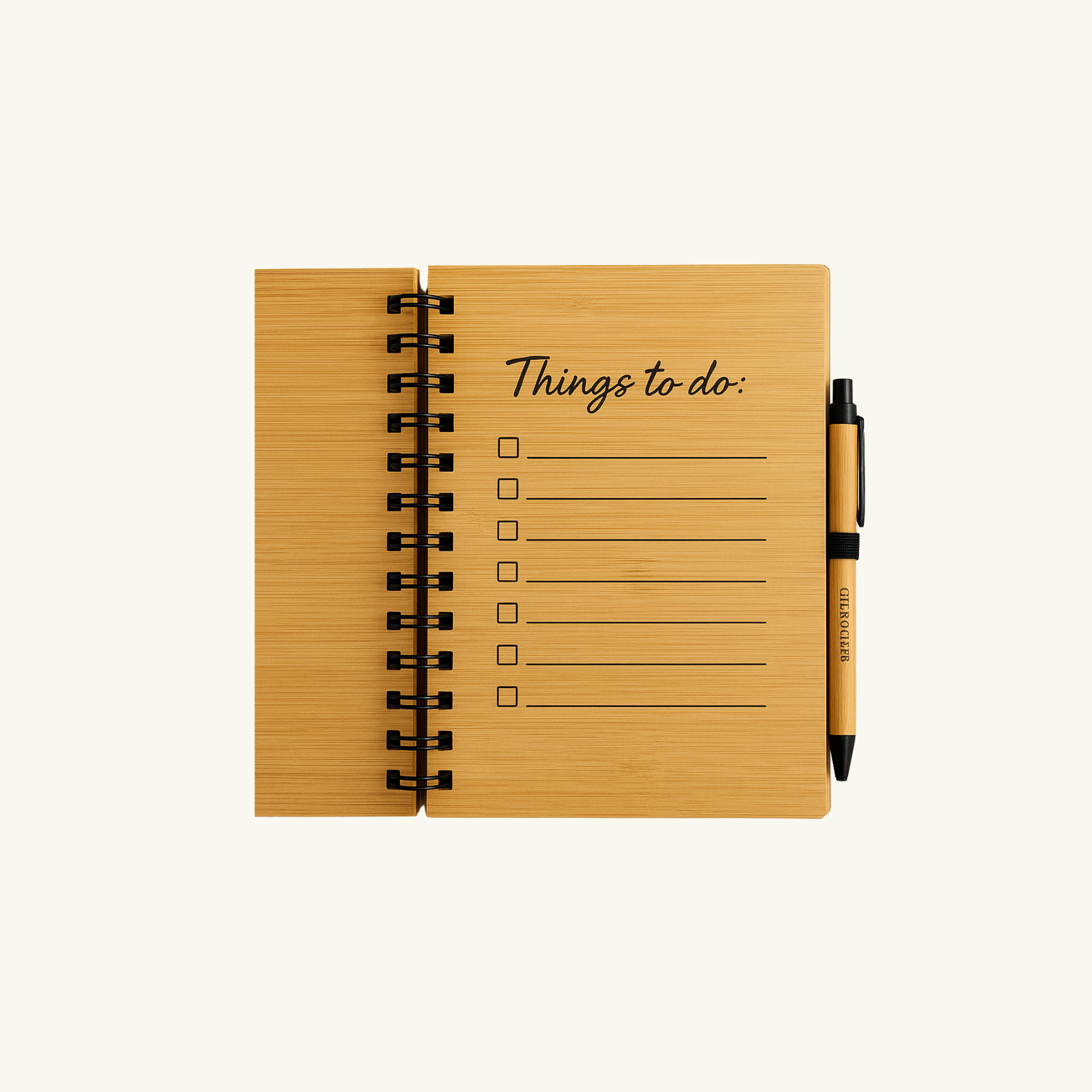 Customized Bamboo Diary with Pen – Eco-Friendly Bamboo Notebook | Personalized Office Gift Set - Image 3