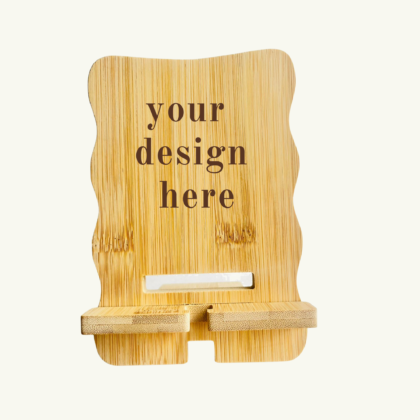 Premium Natural Bamboo Mobile Stand | Eco-Friendly Wooden Phone Holder for Desk | Portable Phone Stand for Office, Study & Travel | Universal Smartphone Holder