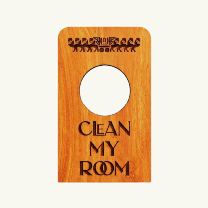 Premium Wooden Clean My Room Door Hanger | Eco-Friendly Natural Wood Sign | Hotel Room Service Tag | Office Privacy Sign | Minimalist Door Decor